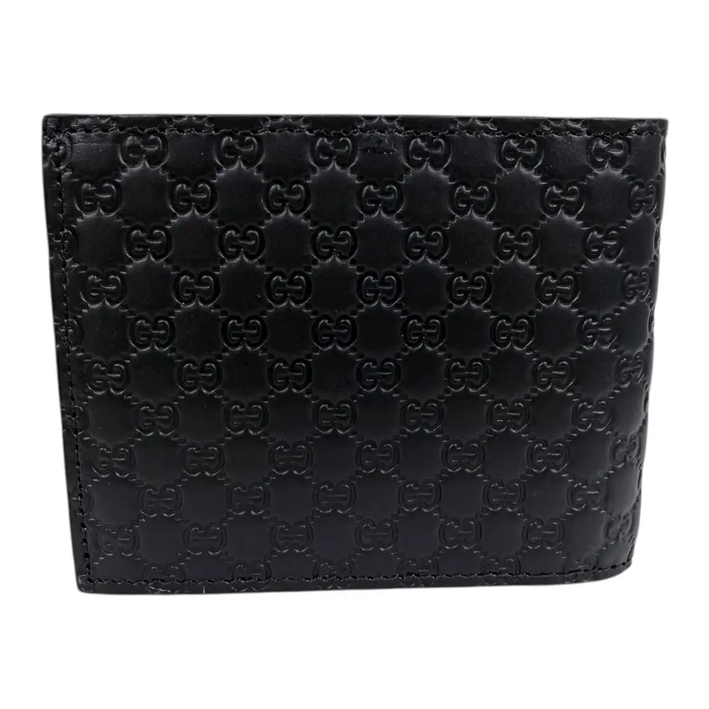 Gucci GG Microguccissima Leather Bi-fold Wallet Black Men 260987